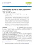 Modelling of powder die compaction for press cycle optimization