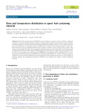 Dose and temperature distribution in spent fuel containing material