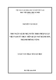 Luận văn Thạc sĩ Luật học: Thu ngân sách nhà nước theo pháp luật Việt Nam từ thực tiễn quận ngũ Hành Sơn, thành phố Đà Nẵng