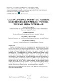 Cassava foliage harvesting machine selection decision making factors: The case study in Thailand