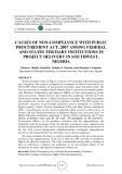 Causes of non-compliance with public procurement act, 2007 among federal and states tertiary institutions in project delivery in Southwest, Nigeria