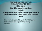 Nghiên cứu đặc điểm lan truyền chất ô nhiễm khu vực cảng Nghi Sơn -Thanh Hóa