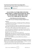 Analyzing factors influencing industrial competitiveness of Thai silver jewelry industry using analytic hierarchy process