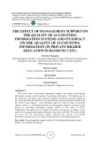 The effect of management support on the quality of accounting information systems and its impact on the quality of accounting information (in private higher education in Bandung city)