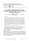 Analysis of head losses in water distribution network at PT. Pelindo IV branch of Merauke