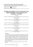 Techno-economic evaluation of coal-fired power plant in South East Nigeria, a review
