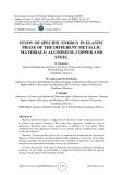 Study of specific energy in elastic phase of the different metallic materials: aluminium, copper and steel