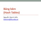 Bài giảng Cấu trúc dữ liệu và giải thuật: Bảng băm - Phan Mạnh Hiển (2020)