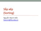 Bài giảng Cấu trúc dữ liệu và giải thuật: Sắp xếp - Phan Mạnh Hiển (2020)