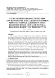 Study of performance of ISO 14001 environmental management system in manufacturing facilities in India: resource based view and natural resource based view perspectives