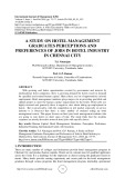 A study on hotel management graduates perceptions and preferences of jobs in hotel industry in Chennai city