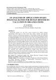 An analysis of application of key financial ratios for human resources valuation in organizations