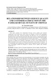Relationship between service quality and customer satisfaction in the familiar retail outlets of Chennai