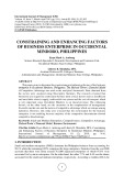 Constraining and enhancing factors of business enterprise in occidental Mindoro, Philippines