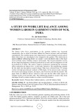 A study on work life balance among women labor in garment units of NCR, India