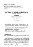 Role of corporate reporting in emerging economies as investment information