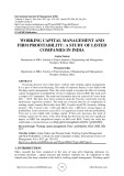 Working capital management and firm profitability: a study of listed companies in India