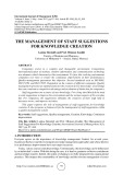 The management of staff suggestions for knowledge creation