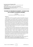 Women entrepreneurship: genesis for successful business model