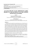 An analysis of value addition in agro products and its impact on the export potentials of India