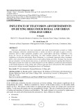 Influence of television advertisements on buying behaviour rural and urban college girls