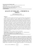 Quality of work life - a theoretical survey