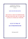 Luận văn thạc sĩ Quản trị kinh doanh: Phân tích các nhân tố ảnh hưởng đến mức độ gắn bó công việc của nhân viên tại công ty cổ phần may Vĩnh Tiến