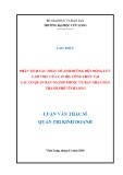 Luận văn thạc sĩ Quản trị kinh doanh: Phân tích các nhân tố ảnh hưởng đến động lực làm việc của cán bộ, công chức tại các cơ quan ban ngành thuộc Ủy ban nhân dân thành phố Vĩnh Long