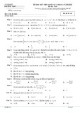 Đề thi thử THPTQG môn Toán năm học 2019-2020 (Mã đề 101)