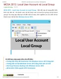 MCSA 2012: Local user account và local group