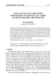 Nâng cao năng lực thực hành cho sinh viên ngành Công tác xã hội tại trường Đại học Thủ đô Hà Nội