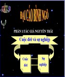 Bài giảng Ngữ văn 10 - Bình ngô đại cáo (Phần 1: Tác giả Nguyễn Trãi)