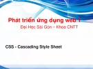 Bài giảng Phát triển ứng dụng web 1: CSS - ĐH Sài Gòn