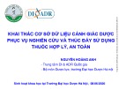 Bài giảng Khai thác cơ sở dữ liệu cảnh giác dược phục vụ nghiên cứu và thúc đẩy sử dụng thuốc hợp lý, an toàn