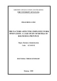 Doctoral thesis summary: The factors affecting employee work innovation - A case study of hotels in Khanh Hoa province