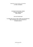 Summary of Doctoral thesis Business administration: Factors influence on the complaint intention of the customer using telecom service in Mekong delta