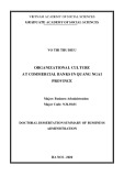 Doctoral dissertation summary of Bussiness administration: Organizational culture at commercial banks in Quang Ngai province