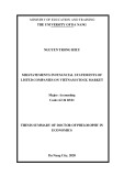 Thesis summary of Doctor of philosophy in Economics: Misstatements in financial statements of listed companies on Vietnam stock market