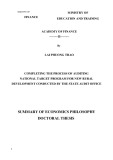 Summary of Economics philosophy Doctoral thesis: Completing the process of auditing national target program for new rural development conducted by the state audit office