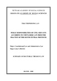 Summary of Doctoral thesis in Law: Public responsibilities of civil servants according to Vietnamese law from the practice of the south central provinces