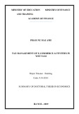 Summary of doctoral thesis in Economics: Tax management of e-commerce activities in Viet Nam