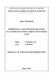 Abstract of juris Doctor dissertation: Residential land use right donation in accordance with current Vietnamese laws