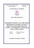 Summary of the Phd thesis: Assessment of root canal treatment performed on elderly patient’s premolar using protaper next system – An experimental research and a clinical trial