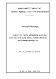 Luận án Tiến sĩ Kinh tế: Nghiên cứu thống kê mô hình đo lường lòng yêu nước kinh tế của người tiêu dùng thành thị tại Việt Nam