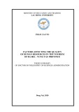 Thesis summary of Doctor of philosophy on Business administration: Factors affecting the quality of human resources in the tourism of Ba Ria - Vung Tau province