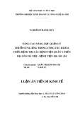 Luận án Tiến sĩ Quản trị kinh doanh: Nâng cao năng lực quản lý  chuỗi cung ứng trong công tác khám, chữa bệnh tại các bệnh viện Quân y trên địa bàn Hà Nội – Bệnh viện 108, 103, 354