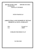 Summary of Phd thesis in Law: Agricultural land use rights in vietnam – Theoretical issues and reality