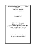 Luận án Tiến sĩ Kinh tế: Quản lý tài chính các trường đại học công lập trực thuộc bộ tài chính