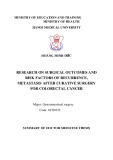 Summary of Doctor Medicine thesis: Research on surgical outcomes and risk factors of recurrence, metastasis after curative surgery for colorectal cancer