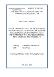 Summary of Medical Doctor of Phylosophy thesis: Study on the effect of 3% sorbitol irrigating solution or 0.9% sodium chloride solution on some test indicators in the transurethral resection of the prostate